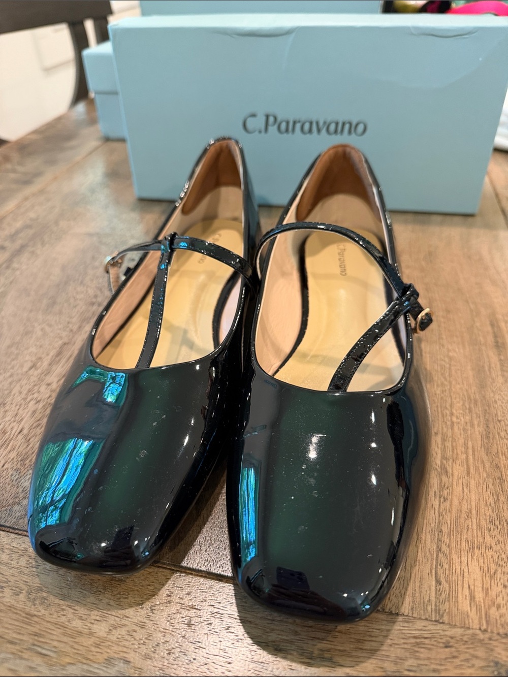 T-Strap Mary Jane Flats in black